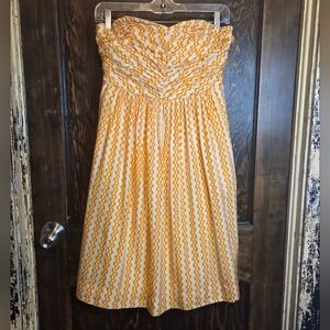 Vanessa Virginia 'Antunbra' Orange/Gold Dress *Anthropologie*